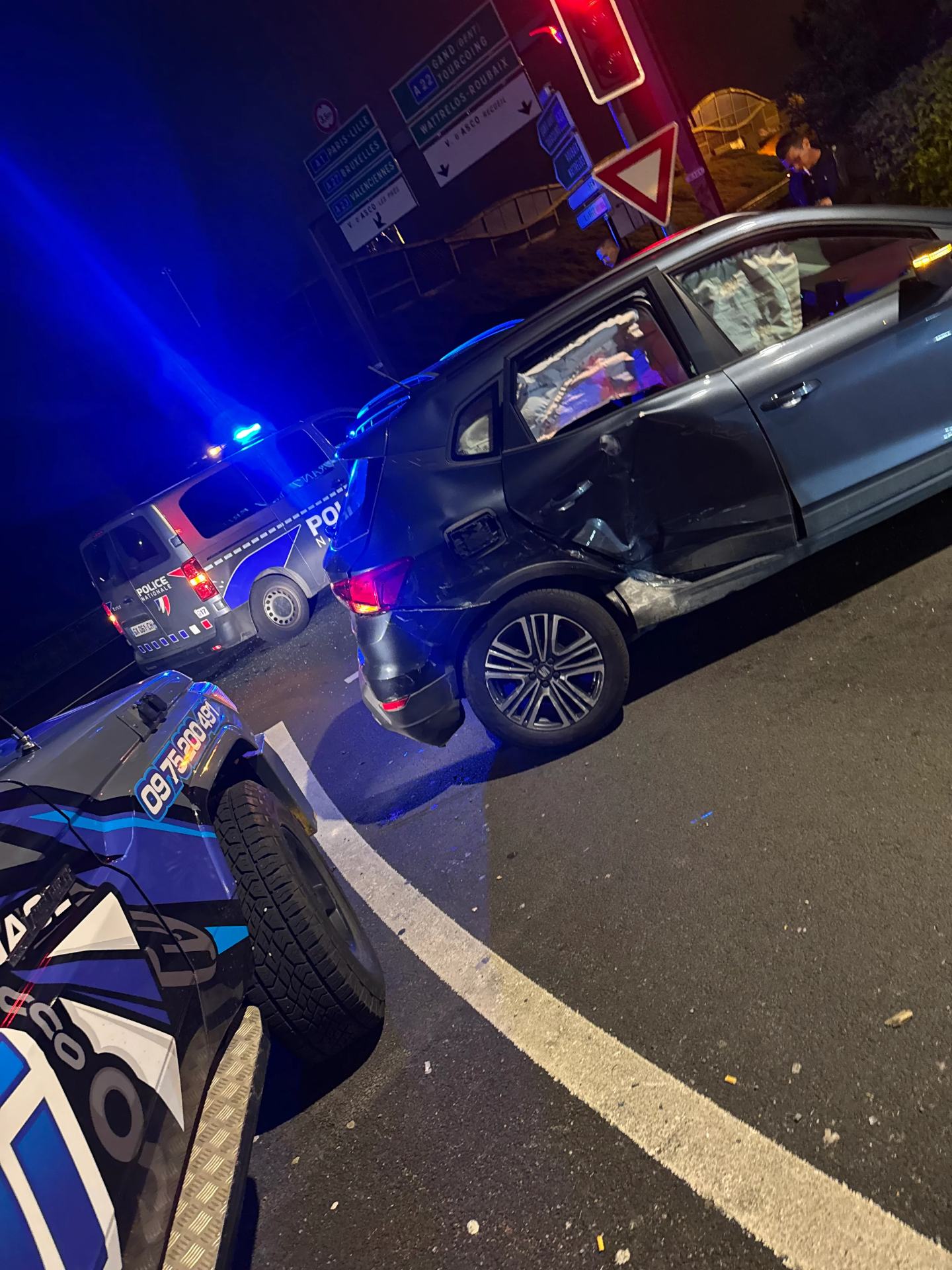 Intervention de nuit de MBDI après un accident